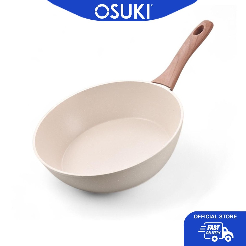 OSUKI กระทะทําอาหารไม่ติดกระทะหินแกรนิตหินกระทะทอด | มาซาก