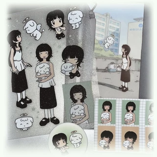 สาวสวยกระพริบสติกเกอร์ทรายการ์ตูน Y2K สาวหวานกีตาร์เด็กสติกเกอร์คู่มือ DIY Collage