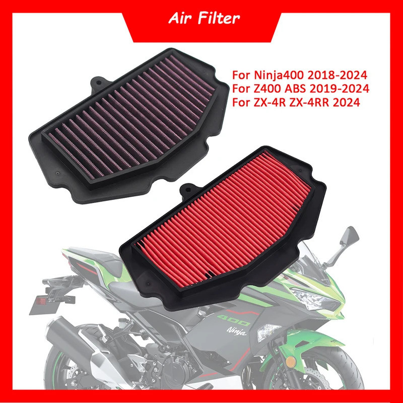 เครื่องยนต์รถจักรยานยนต์กรองอากาศทําความสะอาด Air Intake Filter สําหรับ Kawasaki Ninja400 Z400 2018-