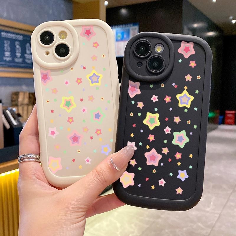 สําหรับ Vivo V25 5G V25e V40 LITE V40 LITE 5G T1x 4G กรณีซิลิโคนกันกระแทก Star ดอกไม้ Mikeycase Casi