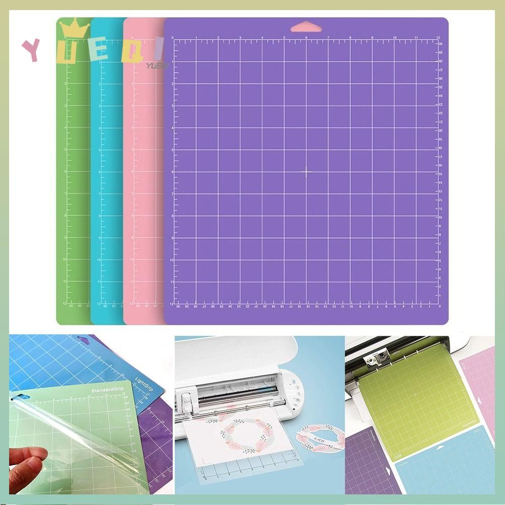 YUEQI แผ่นรองตัด,หนาสต็อกการ์ดกาวตัด,แบบพกพา Cameo Silhouette PVC Strong Grip เปลี่ยนเสื่อสําหรับ Cricut หัตถกรรมเย็บ
