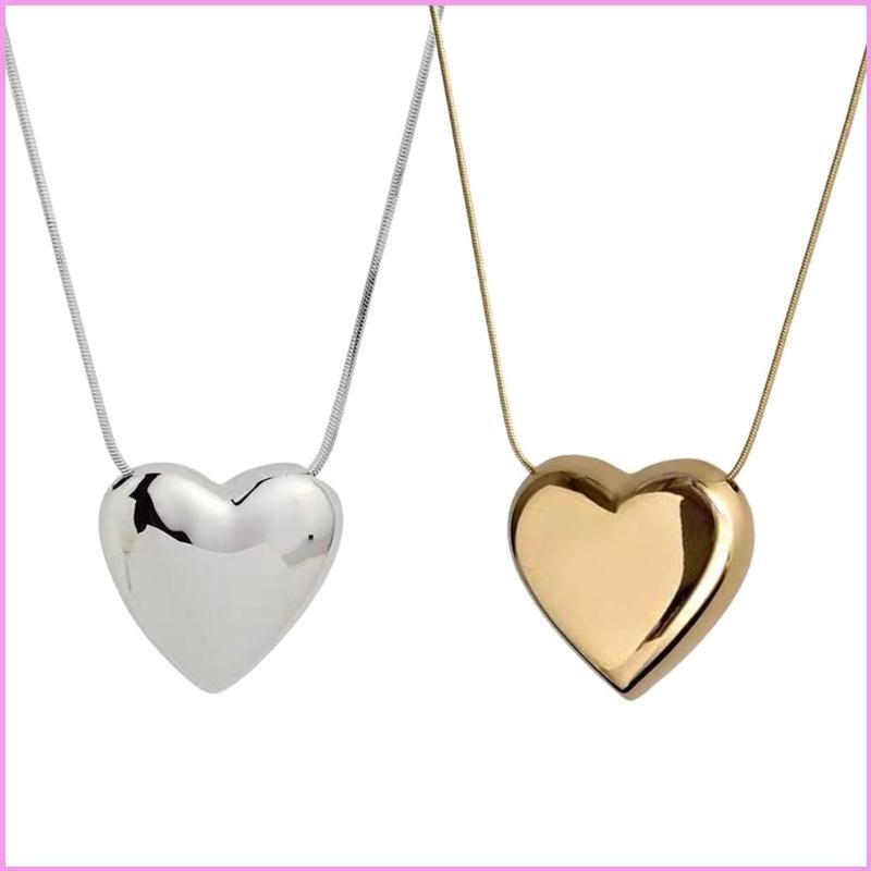 สร้อยคอน้ำหนักเบาทDos แบบสองด้าน พร้อมจี้หัวใจ สไตล์เรียบหรูจาก Cinn Minimalist เหมาะสำหรับผู้หญิง