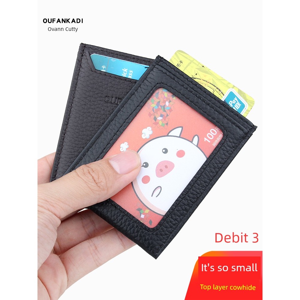 cardholder เฟรมการ์ด ที่ใส่การ์ด ของแท้หนังมินิผู้ชายผู้หญิง ID ตําแหน่ง Influencer ผู้ถือบัตร