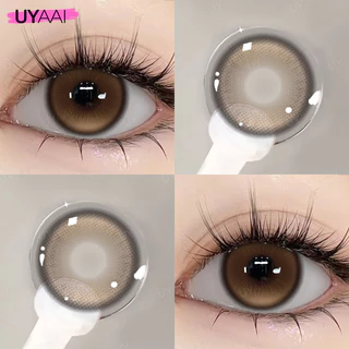 คอนแทคเลนส์สีดํา [ปกติ(0.00)] UYAAI Choco Jump series คอนแทคเลนส์สี Midnight Brown 14.2mm คอนแทคเลนส์รายเดือน