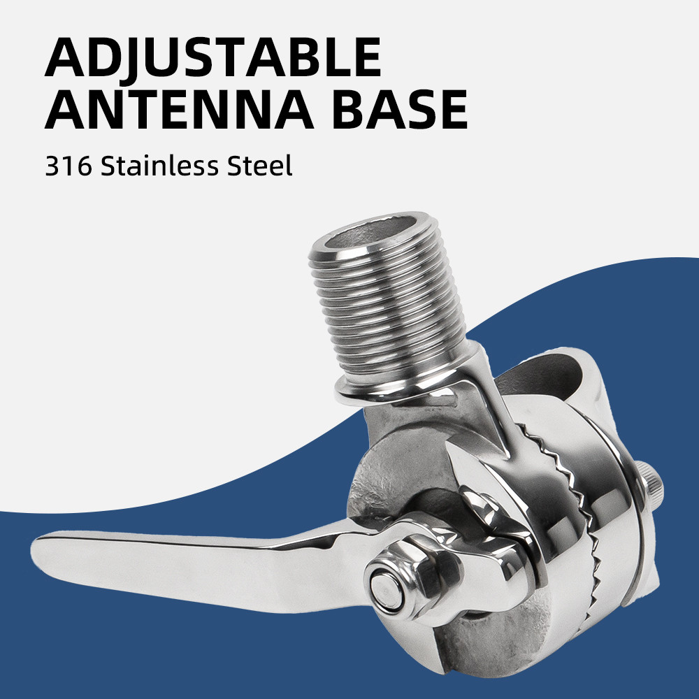 เรือปรับฐานเสาอากาศ VHF 316Stainless Steel Ratchet Mount Stand วงเล็บเสาอากาศ Marine Yacht