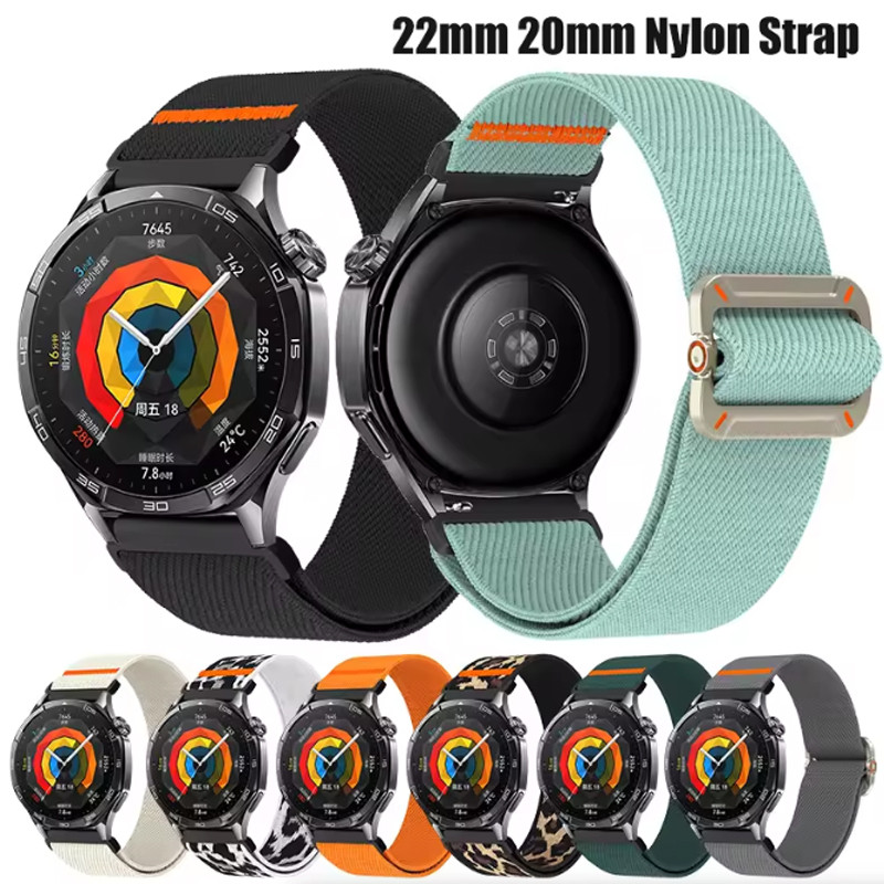 22 มม.สายไนลอนสําหรับ Huawei Watch5 GT5 Pro/GT5 46 มม./4 3Pro 20 มม.สร้อยข้อมือกีฬาสําหรับ Samsung Galaxy Watch 7/6/5/Pro/4/Classic band