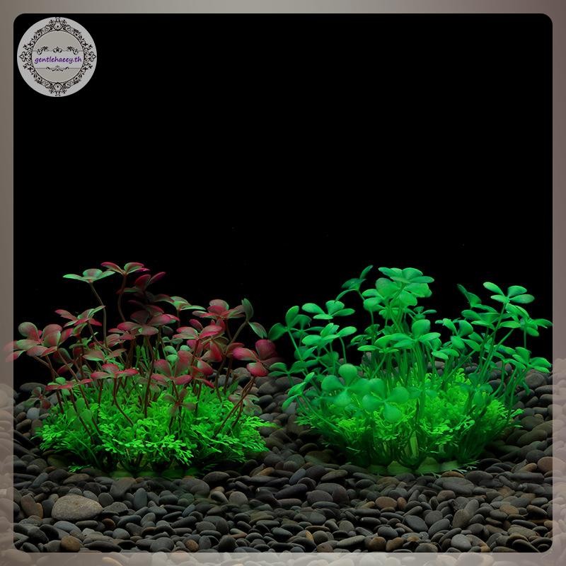 GG จําลองพืชประดิษฐ์ Fish Tank Decor น้ําวัชพืชเครื่องประดับ Aquarium พลาสติกถังปลาหญ้าพืชใต้น้ําดู 