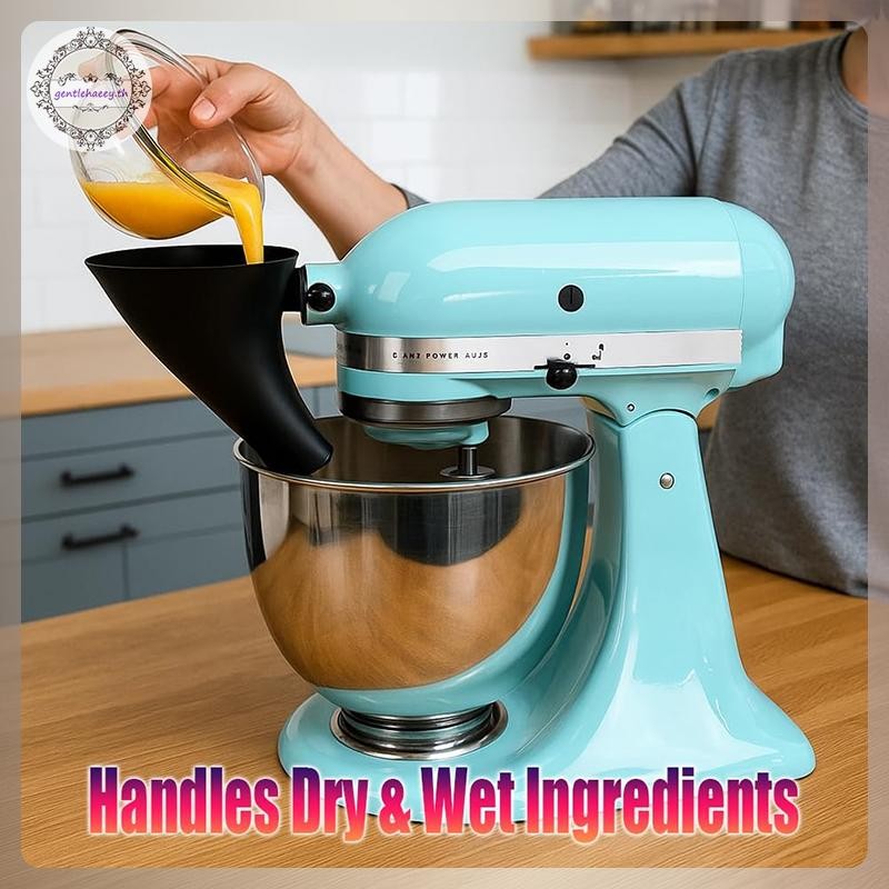 GG แป้งช่องทางขาตั้งผสมสิ่งที่แนบมาสําหรับห้องครัว Aid Artisan Ksm150 ช่องทางผงพลาสติกหัวเอียงพร้อมเ