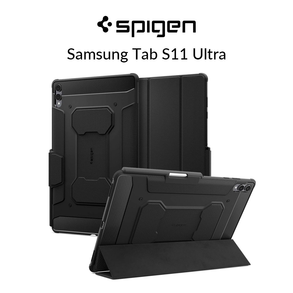 Spigen เคส Samsung Tab S11 Ultra (2025) เกราะที่ทนทาน Pro Galaxy Tab S11 Ultra Case Trifold Stand Sa