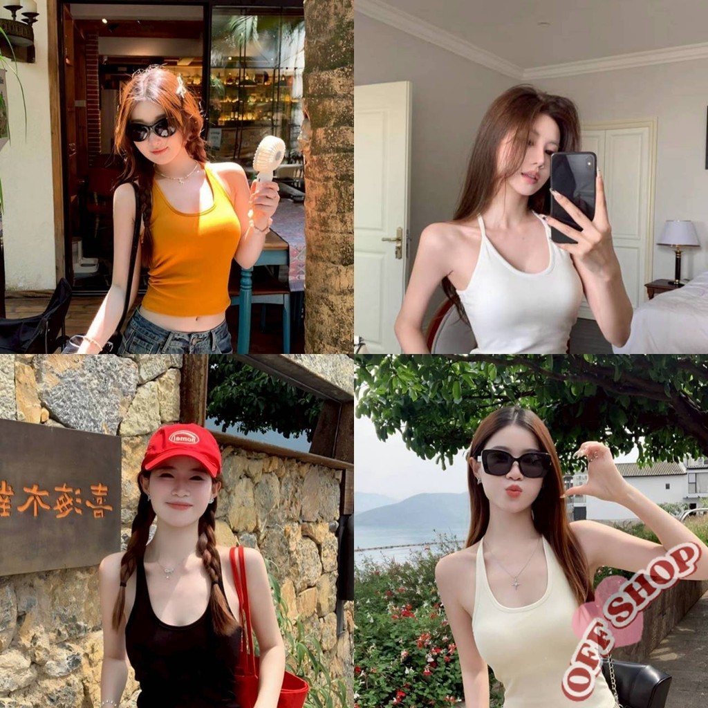 OFF SHOP 🥻ใหม่ 2025 เสื้อกล้ามเสริมฟองน้ำในตัว สีสดใสยืดพอดีตัวน่ารักๆ ผ้าร่องเล็ก ลำลองและใช้งานได้หลากหลาย' FY3575