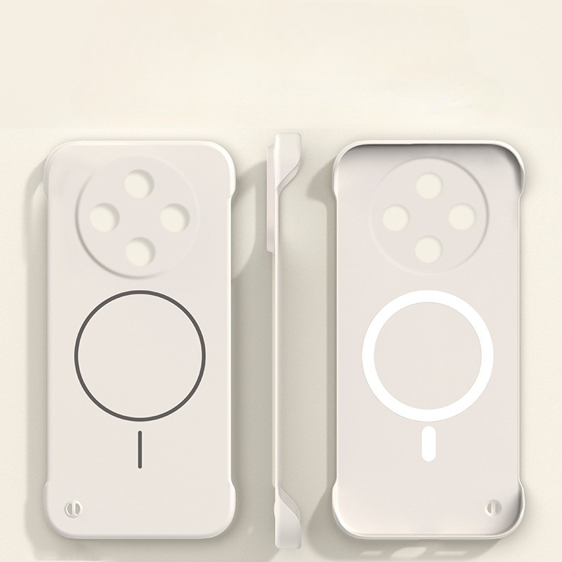 Soft Edge Magnetic Case สําหรับ VIVO Y500 5G- Bezel-Free Slim Design Anti-Slip Comfort Grip - แหวนแม