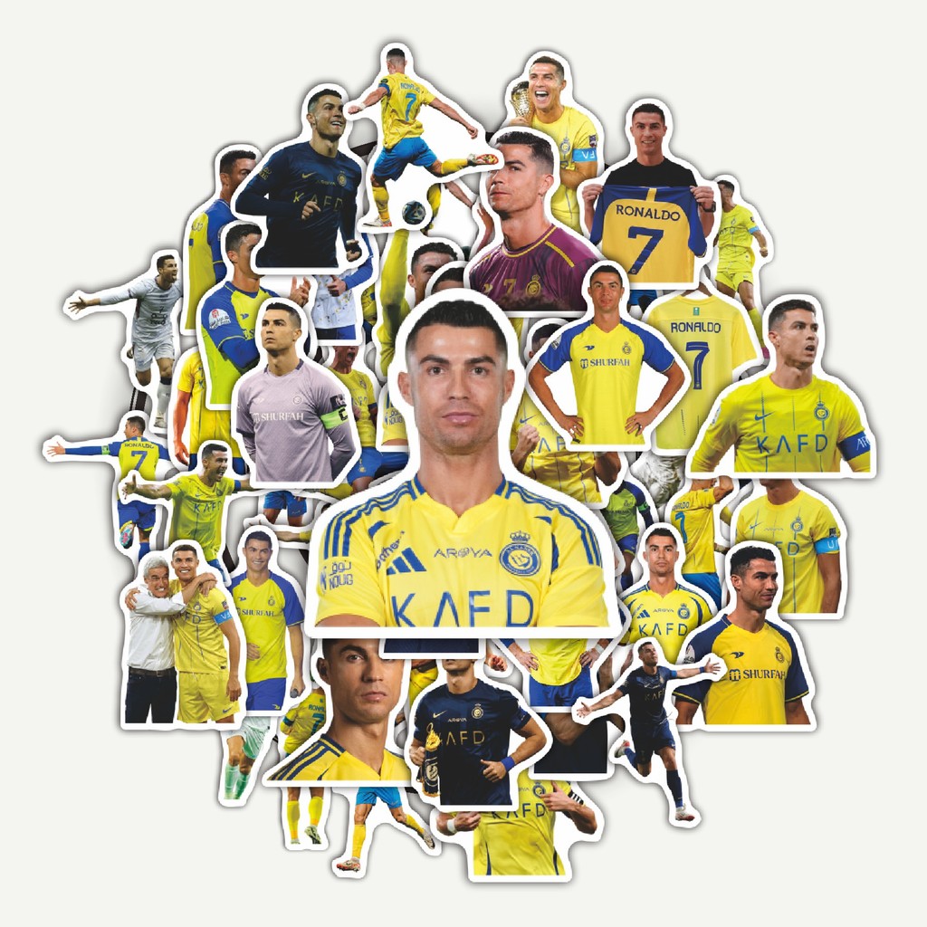 สติ๊กเกอร์แพ็ค CR7 Al Nasr | สติ๊กเกอร์ TUMBLR | สติ๊กเกอร์แล็ปท็อปสําหรับกระเป๋าเดินทางและหมวกกันน็