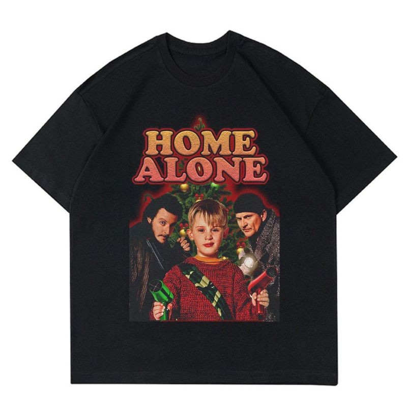 เสื้อยืดวินเทจ - บ้าน ALONE | เสื้อยืด FILM HOME ALONE | เสื้อยืด MENS BLACK MOVIE