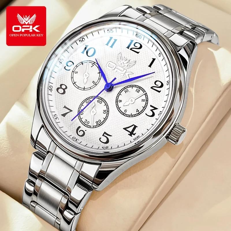 OPK Brand Three-pin Digital Scale Simple Business Mens Quartz Watch 6012