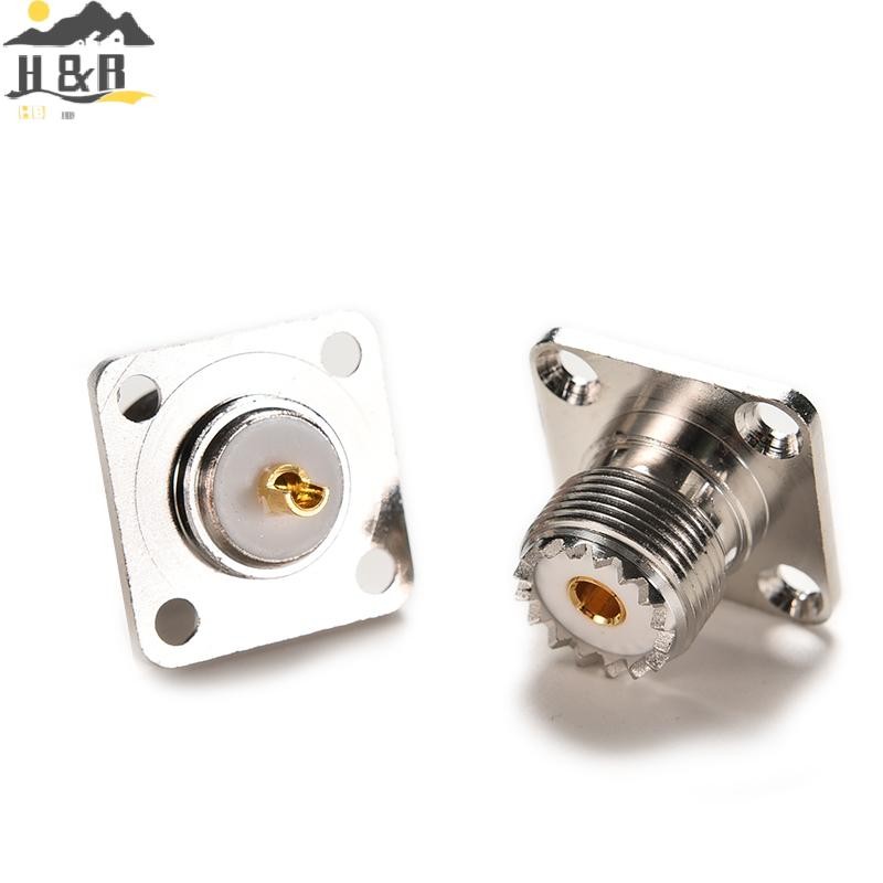 H&B Nov 1X Connector SO239 UHF แจ็คหญิง 4 รู 25 มม. ตัวยึดแผงบัดกรีหน้าแปลน {th}