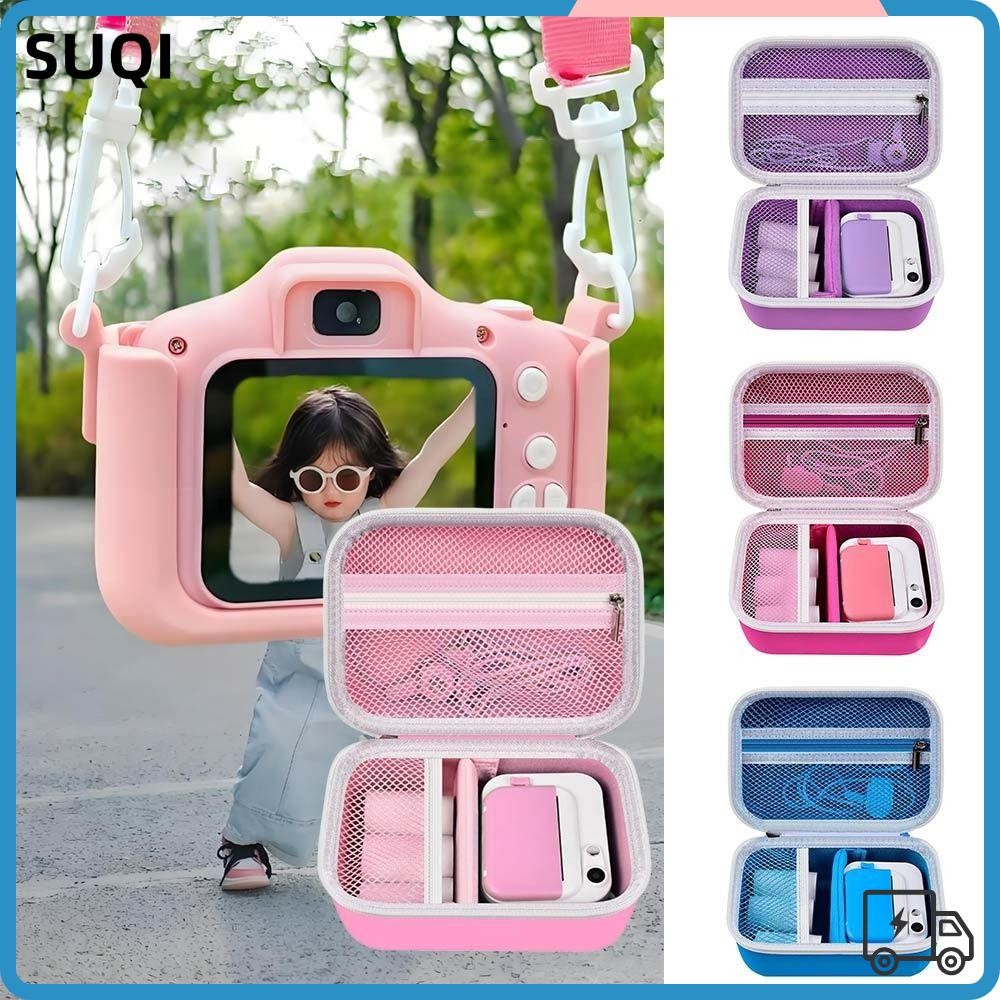 SUQI Kid Camera , Mini Hard Shell Digital Camera Holder, Portable Shockproof Waterproof Carrying Cam