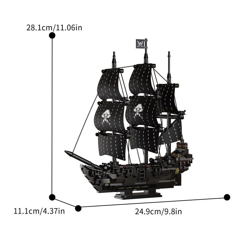 77PCS สินค้าใหม่ Royal Pirate Ship Series Black Pearl Mary ประกอบอาคารบล็อกของเล่นของขวัญ