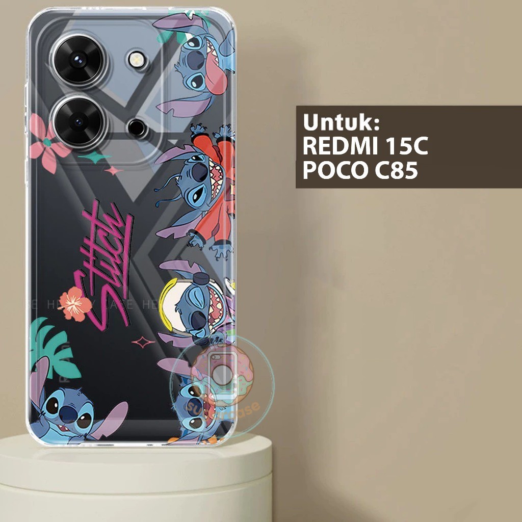 CLEAR GLOSSY SOFTCASE CASING CLEARCASE COMPATIBLE สําหรับ REDMI 15C และ POCO C85 4G / 5G MOTIF PNG-S