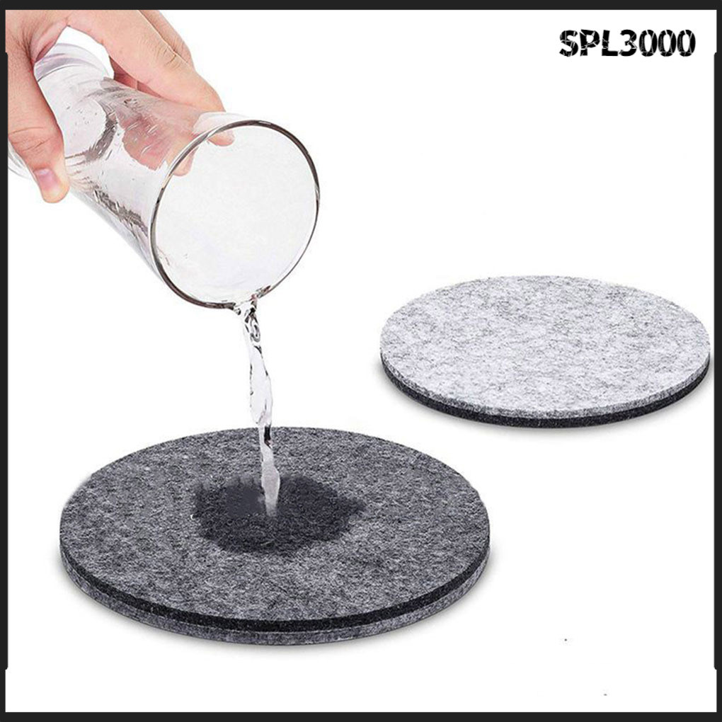 1/2 8 ชิ้นทน Felt ครัว Dinning Placemats เสื่อรอบชาม Pad บนโต๊ะอาหารถ้วยจาน