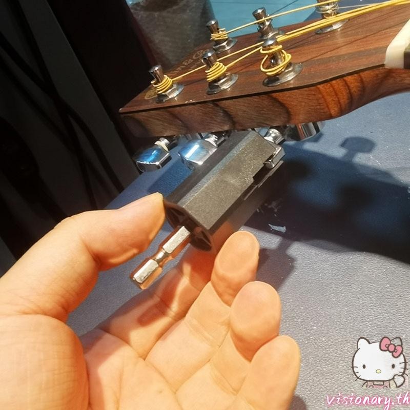 Vision Guitar String Winder Head Hex-Electric Drill Tuning-Peg Puller DIY Repair Tool