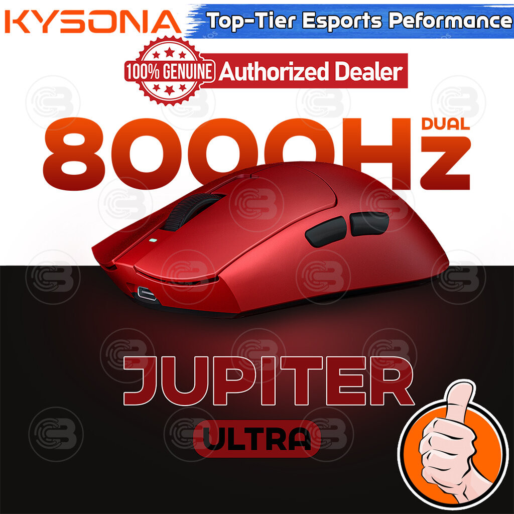 [CoolBlasterThai] KYSONA JUPITER Ultra Red Dual-8K PAW3950/47± 3G/30000 DPI Gaming Mouse (1-Y Warant