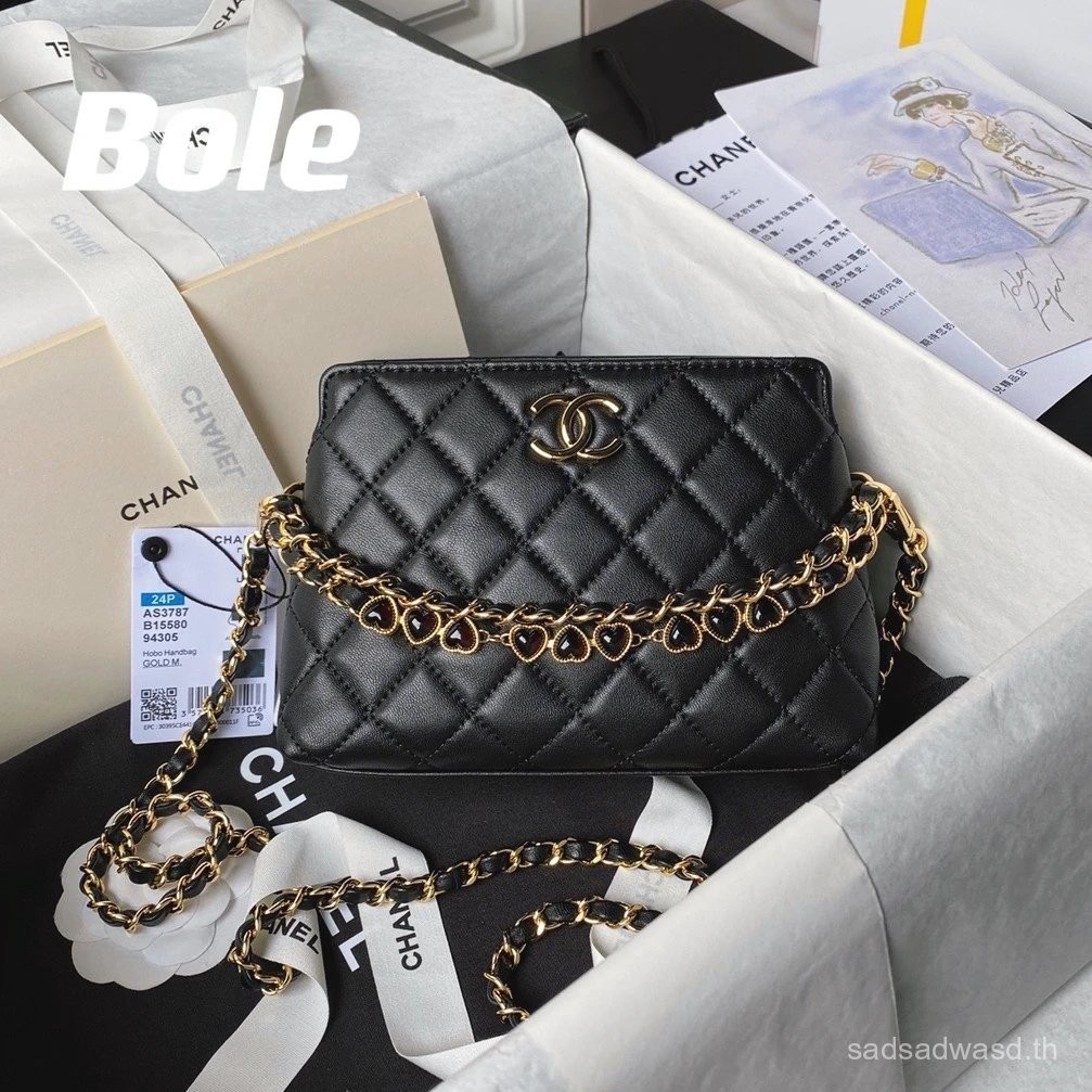 กระเป๋า Hobo หนังแท้ Chanel พร้อมสายโซ่