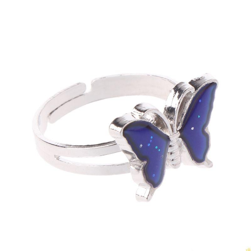 Yili Amazing Color Change Ring for Butterfly Emotion Feeling Control Ring for Men Wom