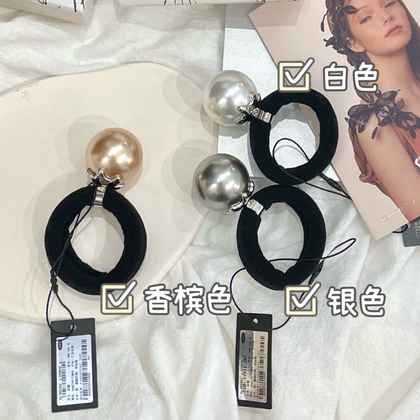 25ฤดูร้อนสไตล์ใหม่สุภาพสตรีเชือกผมยืดหยุ่นสูงไม่มีรอยต่อลูกปัดยางรัดมุกกลิ่นหอมขนาดเล็กหัวเชือก0701z