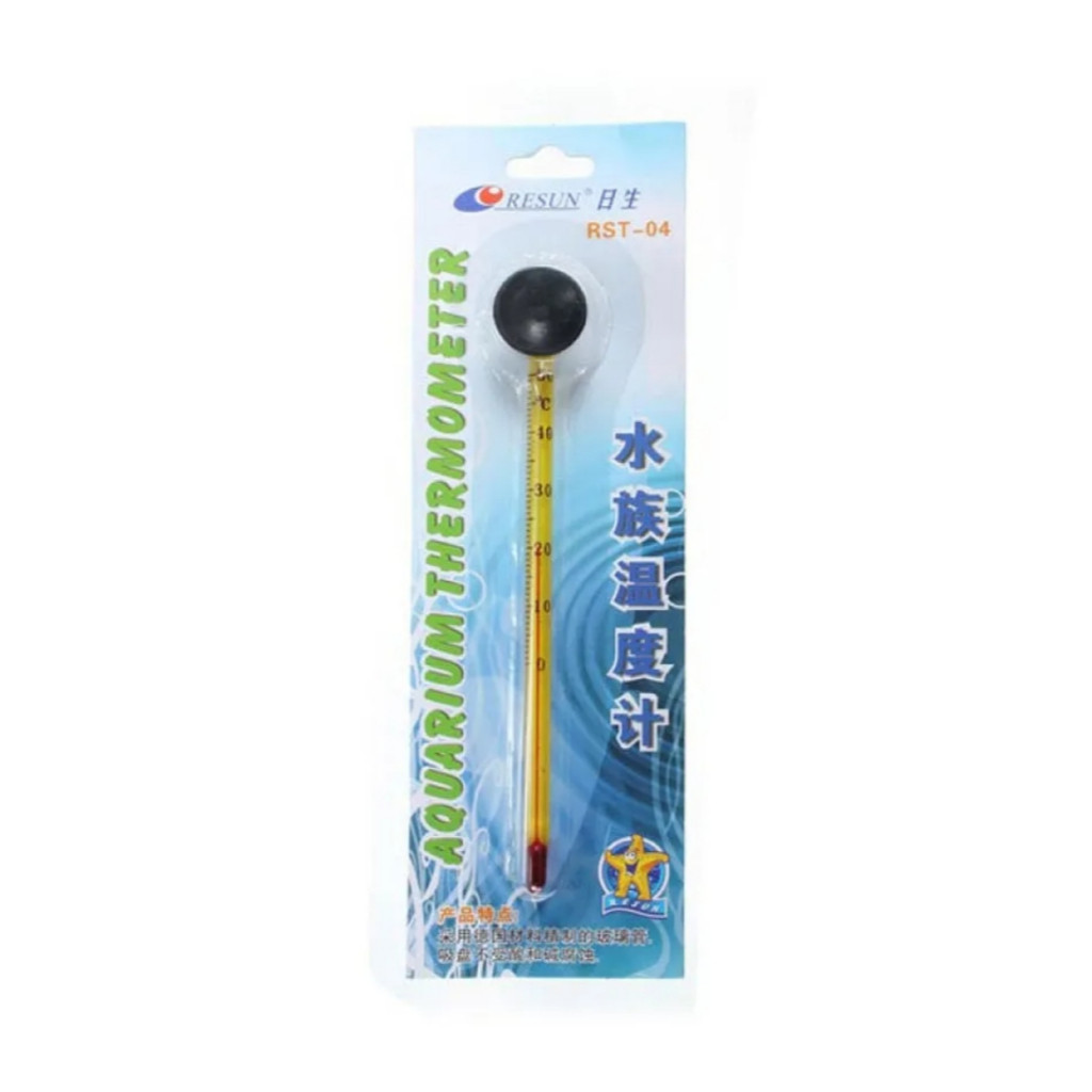 RESUN Thermometer เทอร์โมมิเตอร์สำหรับวัดอุณหภูมิในตู้ปลา แบบติดกระจกตู้ปลา ยาว 15 cm.
