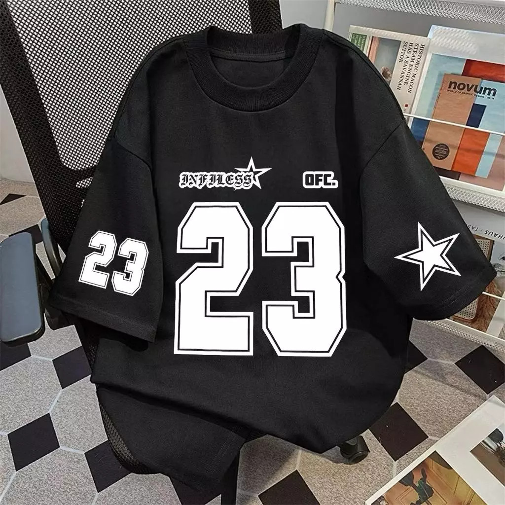 Top.basic🔥 เสื้อยืดเย็นเ สื้อยืด oversize รูปแบบถนน โคตรนุ่ม ผ้าคอตตอน ลาย "OFC Twenty Three" สินค้า