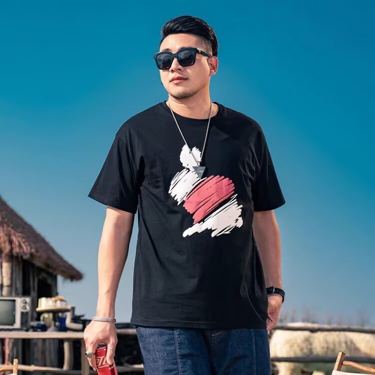 Cod 2025p20 Network Diagram T130 Ice Silk Short Sleeve 2XL-8XL Black [Half Sleeve New23 N96X