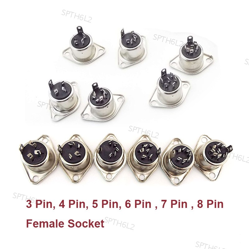 แป้นพิมพ์คอมพิวเตอร์ปลั๊ก 3P 4P 5P 6P 7P 8P DIN S Terminal Connector ซ็อกเก็ตหญิง MounTerminal Conne