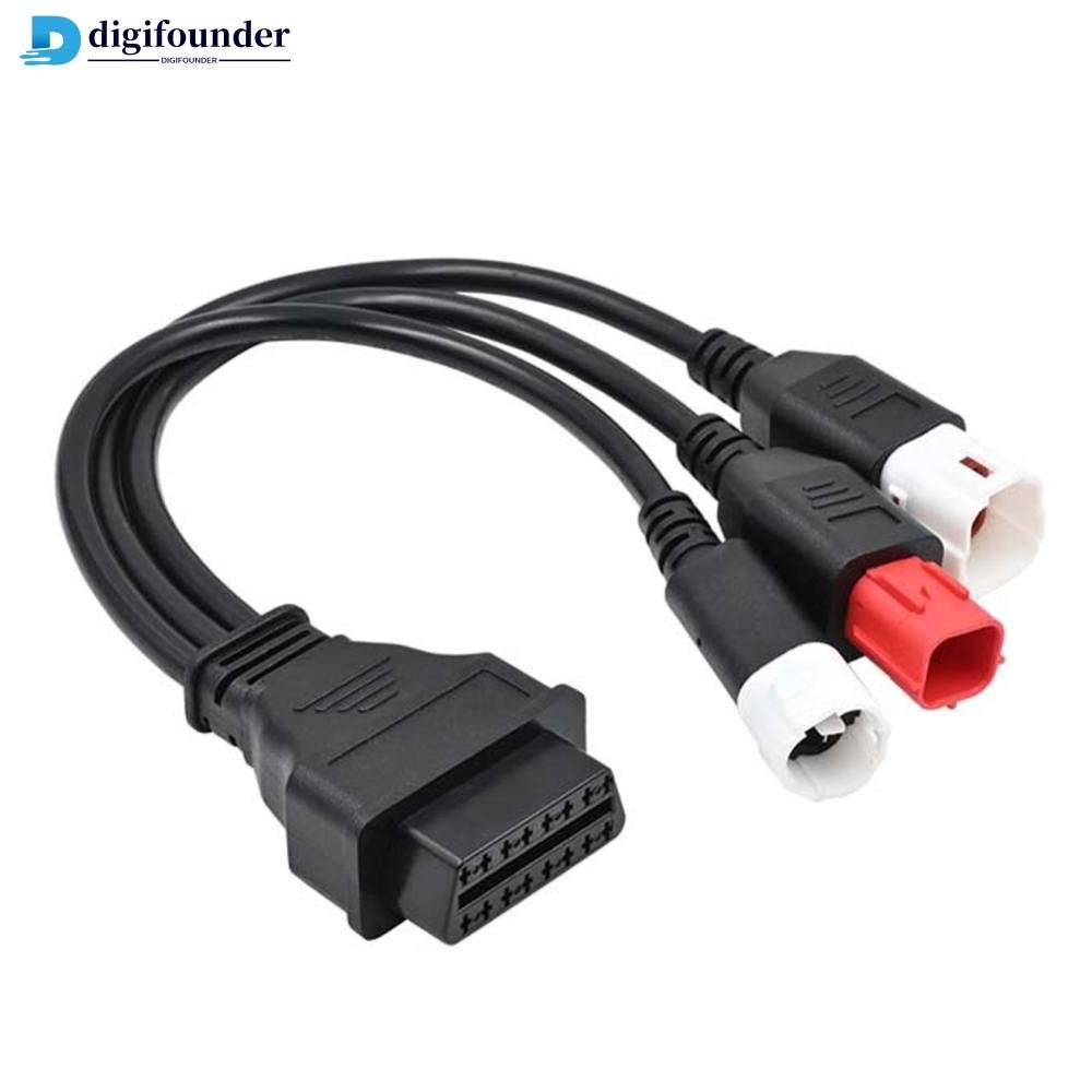 DIGIFOUNDER 3 IN 1 3 + 4 + 6Pin ถึง OBD2 16Pin อะแดปเตอร์สําหรับรถจักรยานยนต์ Yamaha Honda รถจักรยาน