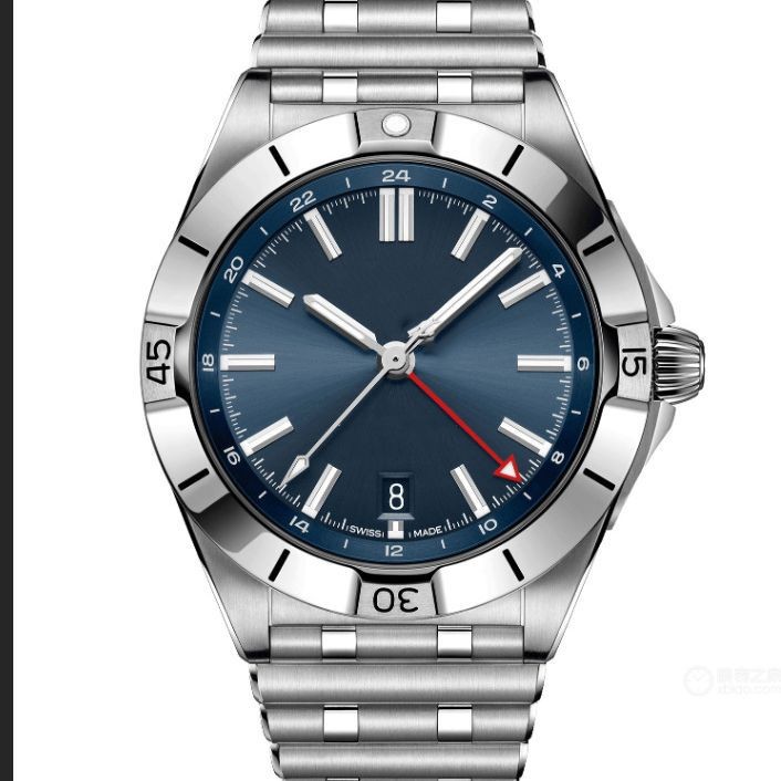 跨境外贸精美工艺多功能计时六针石英钢带百年男表1884