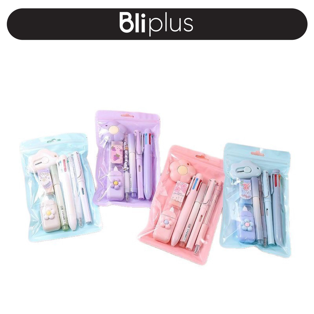 STABILO 7IN1 School Stationery Gift Set Highlighter Pen Eraser Cutter Correction Tape Kit ATK3018