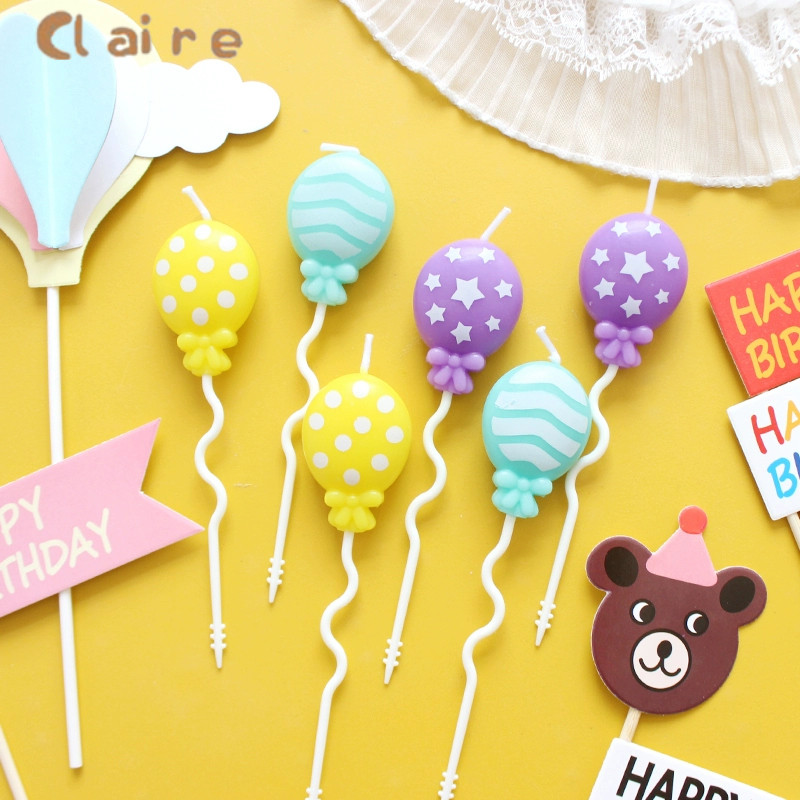 COD เทียนวันเกิด เทียนเกลียวลูกโป่ง เทียนเกลียวพาสเทล  Claire