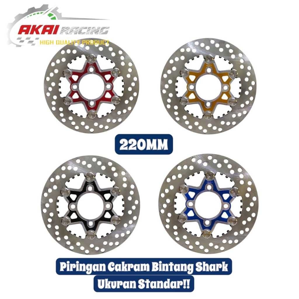 จานหน้า Star Shark Akai Racing Model Standard Size 220mm Vario110, 125, 150, Vario 160, Beat, Scoopy