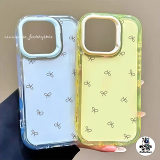 สําหรับ เคสไอโฟน13 โบว์ผีเสื้อที่น่ารัก For iPhone 16 15 14 13 12 11 17 Pro Max 15 16 Plus เคสโทรศัพท์ Insสี Jelly Case