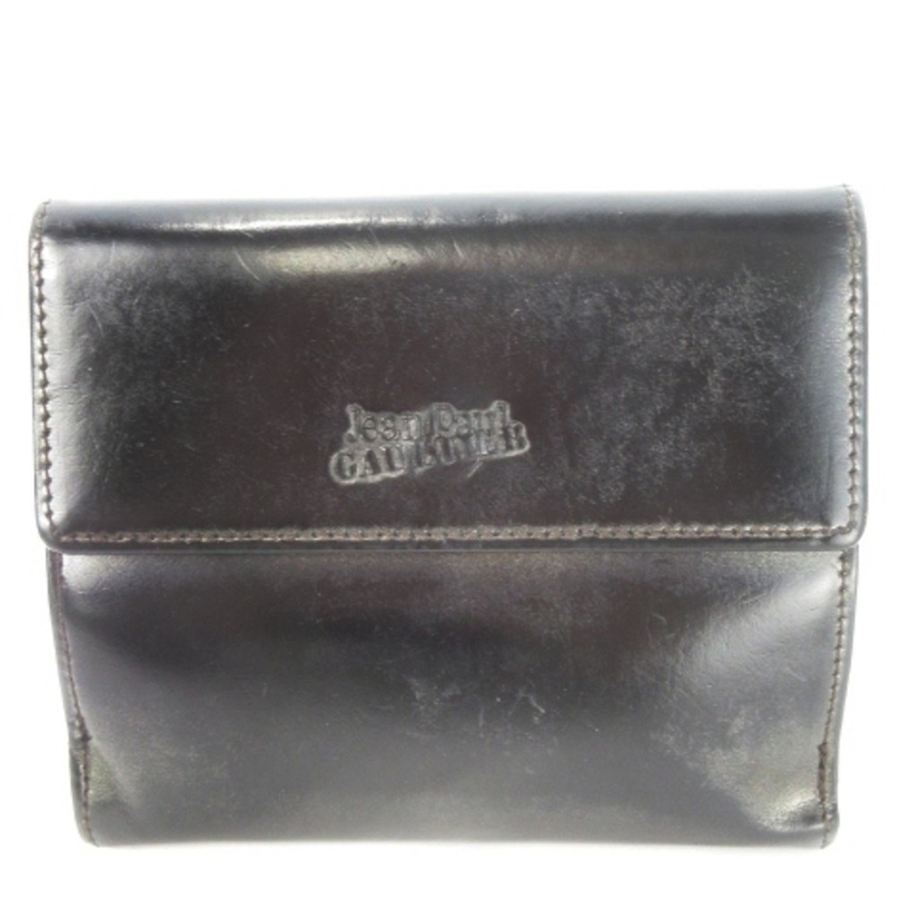 Jean Paul GAULTIER Wallet leather black Direct from Japan Secondhand