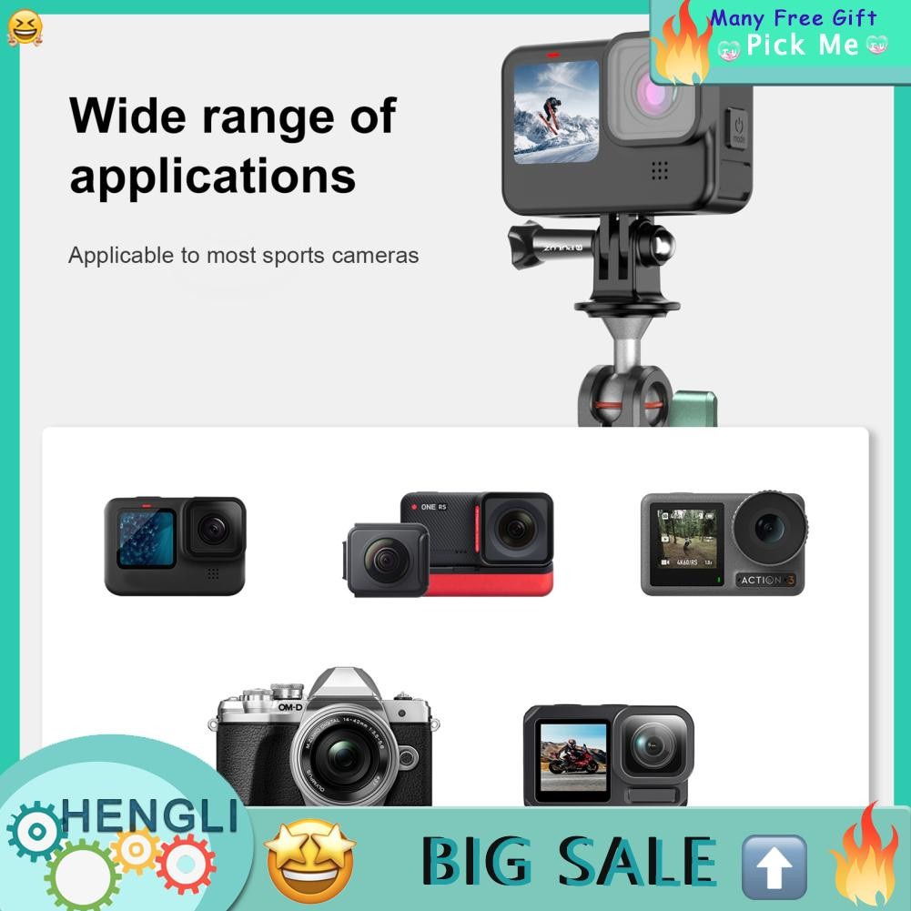 Hengli Hengli Puluz PU273B SUCTION CUP PHONE Mount Aluminum Alloy พร้อมสกรู 1/4in คู่ 360 ° Ball Bal