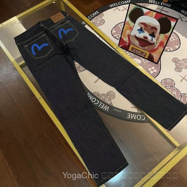 EVISU กางเกงลำลอง Fushen Evisu ฤดูใบไม้ผลิปี 2025 สไตล์ STREET WEAR SEAGULL เหมาะสำหรับทั้งผู้ชายและ