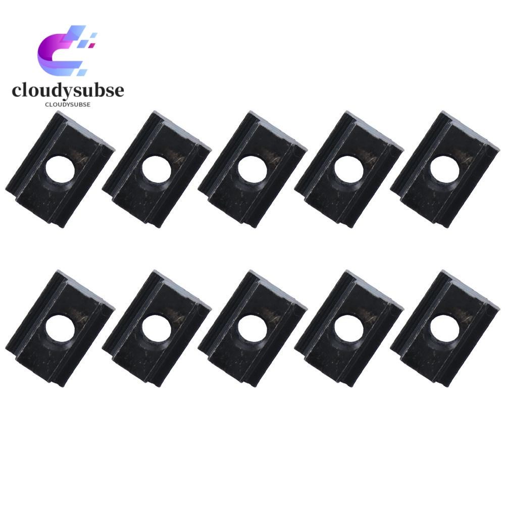 CLOUD 10 ชิ้น T Slot Nuts, เหล็กคาร์บอนสีดําออกไซด์แตะผ่าน Slot Nuts, ทนทาน M6 M8 M10 M12 เฟอร์นิเจอ