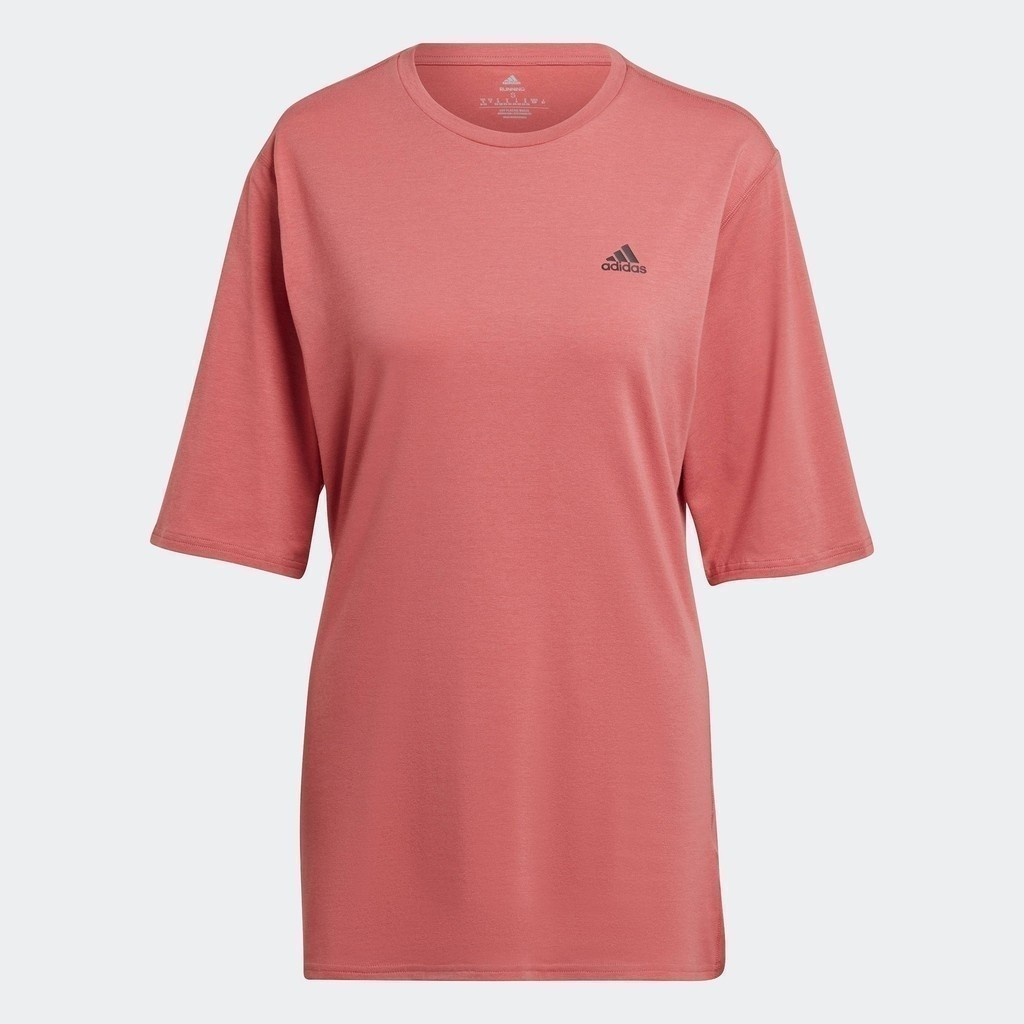 adidas วิ่ง เสื้อวิ่ง Run Icons Made With Nature ผู้หญิง สีชมพู HK9097