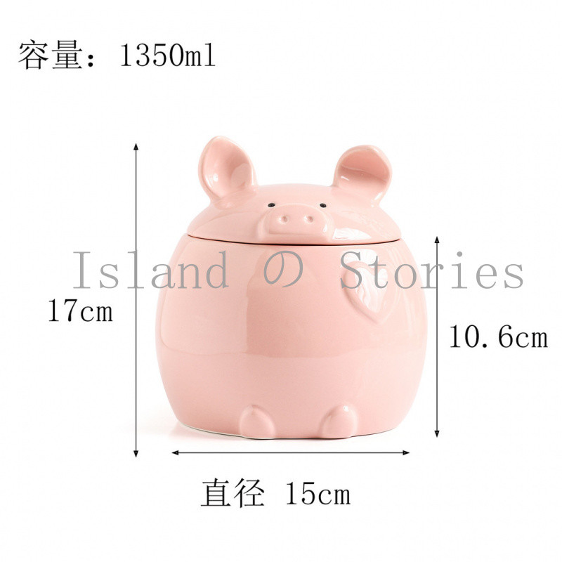 [Island Story] Cute Lard Tank Ceramic | ถังเก็บน้ํามัน+การตกแต่งแบบ คู่-ใช้ | แม่บ้านควบคุมแข็ง | เก