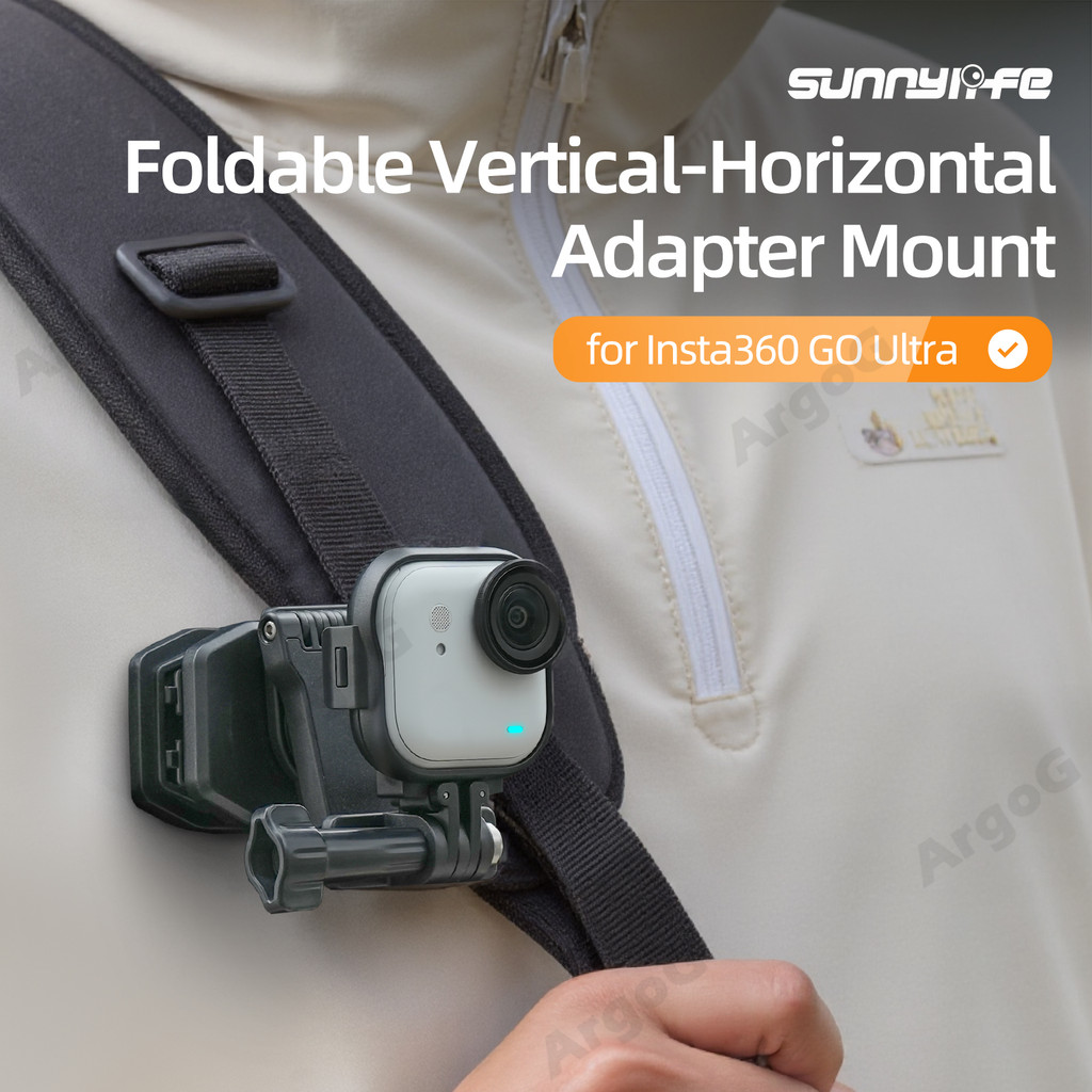 Sunnylife Action Mount Insta360 GO Ultra กรอบเฟรมกันกระแทก อะแดปเตอร์เมาท์ ปรับถ่ายแนวตั้ง/แนวนอน ขาตั้งพับได้ มีรูเกลียว 1/4 ในตัว ติดตั้งง่าย น้ำหนักเบา วัสดุแข็งแรง ป้องกันรอยขีดข่วน ปกป้องตัวกล้อง อุปกรณ์เสริม Insta360 GO Ultra - รูปที่ 5