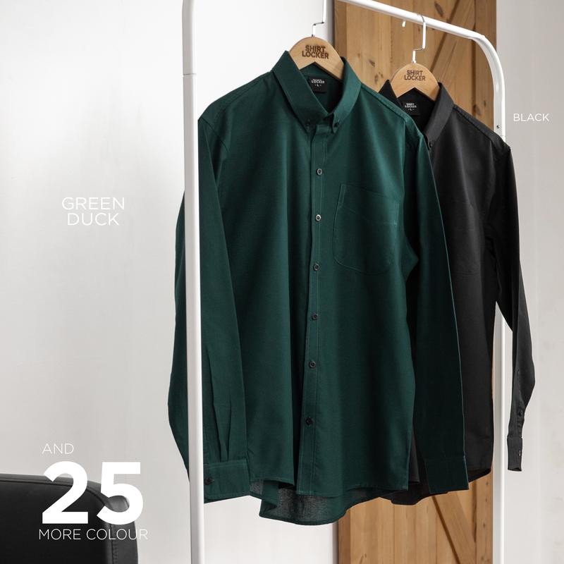 Shirt Locker เสื้อเชิ้ตแขนยาว คอปก ทรงเข้ารูป ลำลอง ฝ้าย กระชับพอดี Man ผู้ชาย Clothing