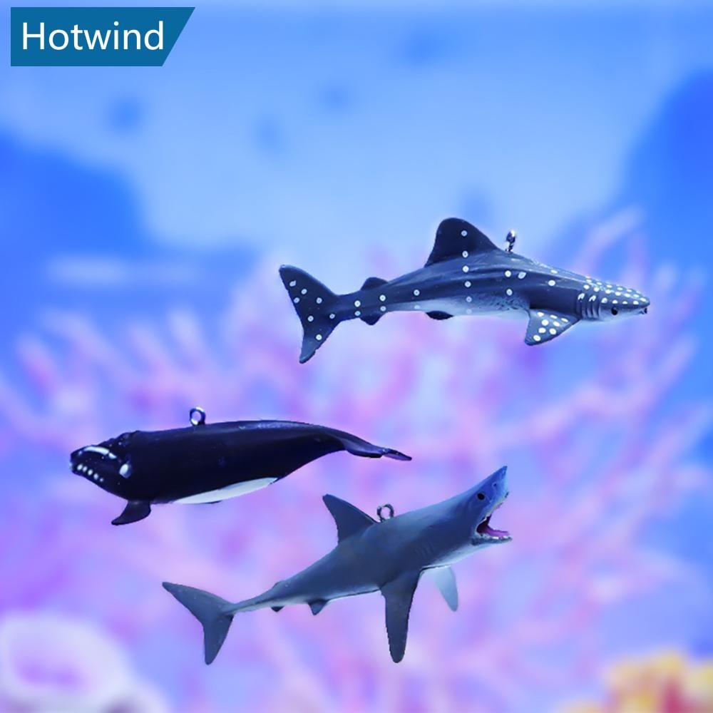 HW ลอย Shark Whale เครื่องประดับจําลองสัตว์ทะเลแปลกโลกใต้น้ําเครื่องประดับ Aquascaping ตกแต่ง T7V8