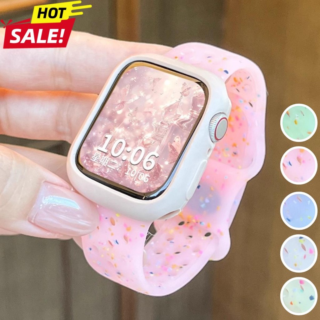 น่ารักเยลลี่สีสายรัด + กรณีสําหรับ แอปเปิล ดู ส11 46มิลลิเมตร42มิลลิเมตร พิเศษ3 49มิลลิเมตร กับ3 44/40มิลลิเมตร45มิลลิเมตร41มิลลิเมตร38มิลลิเมตร ฉันดู ชุด 10 9 8 7 กับ 6 5 3