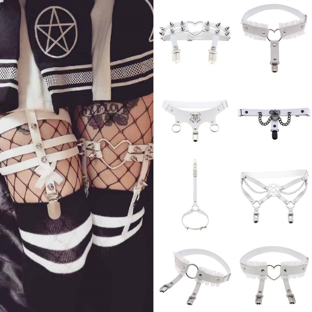 สายรัดต้นขาสาวร้อน cos ลูกไม้ Rivet ขาแหวน JKY2K Garter เข็มขัด Anti-slip ถุงน่องอุปกรณ์เสริมอินเทรน