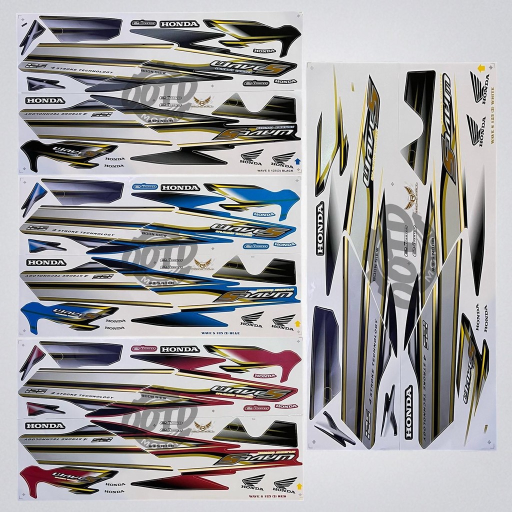 Honda Wave 125 S (3) Motor Stiker Body Cover Sticker Stripe Automotive Motorcycle